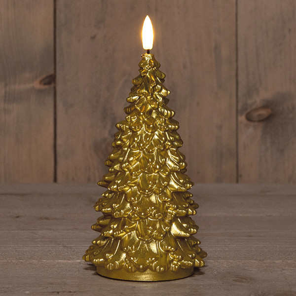 Led kerstboom kaars 20 cm | Goud | 3D vlam | 1 stuk LCO00901 - 1