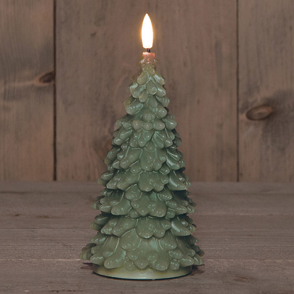 Led kerstboom kaars 20 cm | Jade groen | 3D vlam | 1 stuk LCO00902 - 1