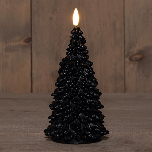 Led kerstboom kaars 20 cm | Zwart | 3D vlam | 1 stuks LCO00903 - 1