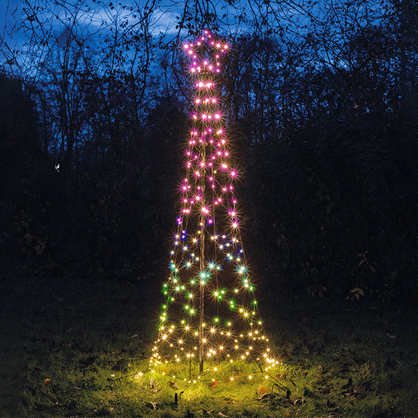 Led kerstboom voor buiten 2 meter |  incl. frame Ø 70 cm | Multicolor | 236 lampjes LCO00502 - 1