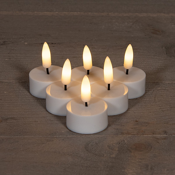 Anna Collection Led waxinelicht 3.5 x 6 cm | Wit | 3D vlam | 6 stuks  LCO00204 - 1