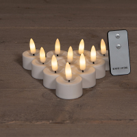 Anna Collection Led waxinelicht 4.5 x 6 cm | Wit | 3D vlam | 10 stuks  LCO00205