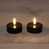 Led waxinelicht 4,5 cm x 6 cm | Zwart | 3D vlam | 2 stuks