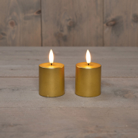 Anna Collection Led waxinelicht 4,5 cm x 8 cm | Goud | 3D vlam | 2 stuks  LCO00375