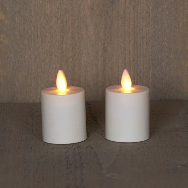 Anna Collection Led waxinelicht 4,5 x 8 cm | Ivoor | Bewegende vlam | 2 stuks  LCO00295 - 1