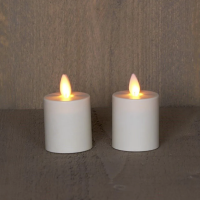 Anna Collection Led waxinelicht 4,5 x 8 cm | Ivoor | Bewegende vlam | 2 stuks  LCO00295