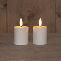 Anna Collection Led waxinelicht 4,5 x 8 cm | Wit | 3D vlam | 2 stuks  LCO00245