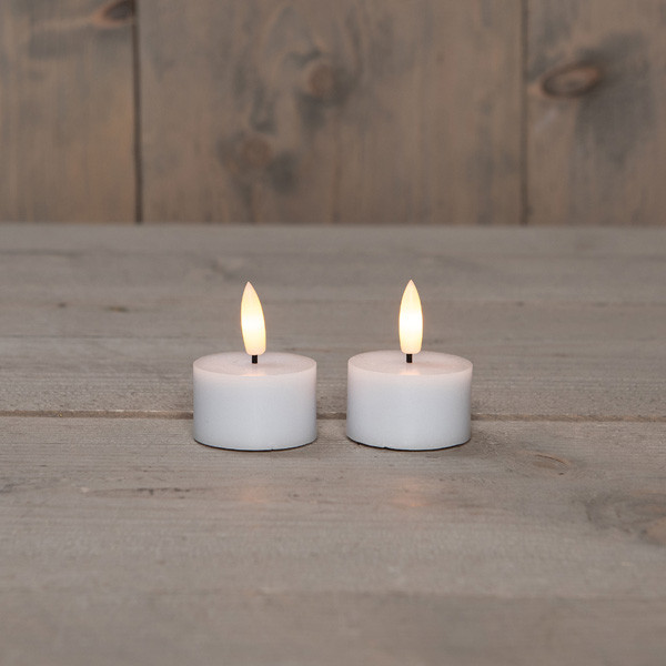 Anna Collection Led waxinelicht 4 cm x 5 cm | Wit | 3D vlam | 2 stuks  LCO00372 - 1