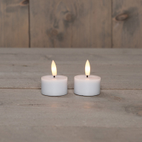 Anna Collection Led waxinelicht 4 cm x 5 cm | Wit | 3D vlam | 2 stuks  LCO00372