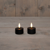 Anna Collection Led waxinelicht 4 cm x 5 cm | Zwart | 3D vlam | 2 stuks  LCO00373