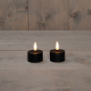 Led waxinelicht 4 cm x 5 cm | Zwart | 3D vlam | 2 stuks