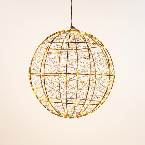 Lichtbol kerst Ø 25 cm | Extra warm wit | 300 lampjes | Flash effect | IP44 | Zwart LCO00793 - 2