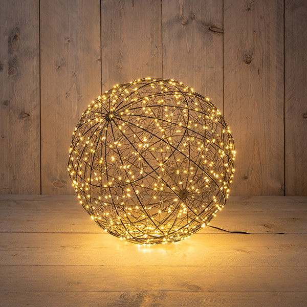 Lichtbol kerst Ø 35 cm | Extra warm wit | 500 lampjes | Flash effect | IP44 | Zwart LCO00794 - 1