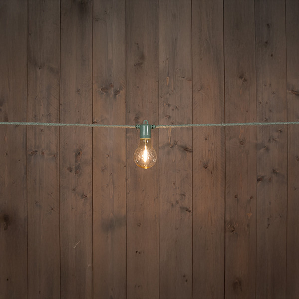 Lichtsnoer koppelbaar 10 meter | 10 lampjes | Peer A60 | Groen | Warm wit LCO00439 - 1