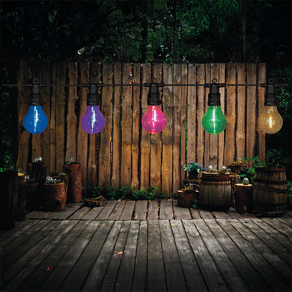 Lichtsnoer koppelbaar 10 meter | 10 lampjes | Peer A60 | Multicolor LCO00435 - 1