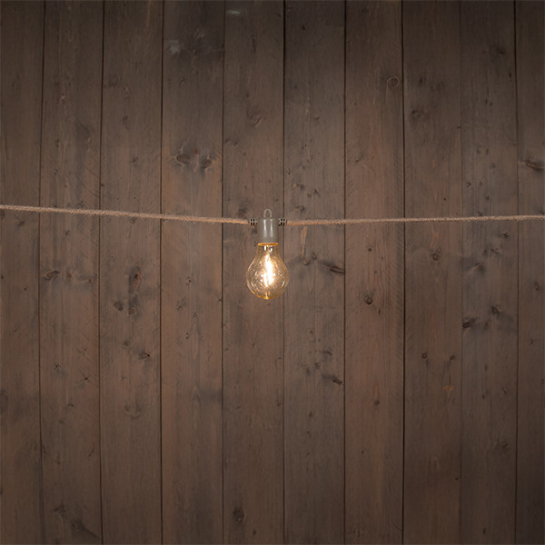 Lichtsnoer koppelbaar 10 meter | 10 lampjes | Peer A60 | Zandkleur | Warm wit LCO00438 - 1