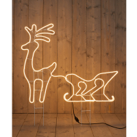 Anna Collection Neonverlichting hert met slee 92 x 115 cm | warm wit | voor buiten | 123led huismerk  LCO00046