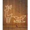 Neonverlichting hert met slee 92 x 115 cm | warm wit | voor buiten | 123led huismerk