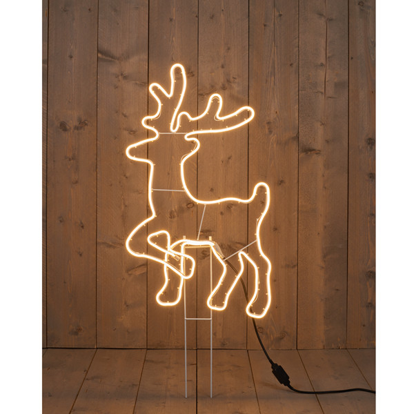 Anna Collection Neonverlichting hert staand 88 cm | warm wit | voor buiten | 123led huismerk  LCO00044 - 1