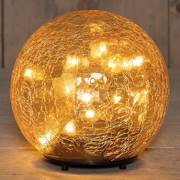 Oplaadbare bal | Ø 12 cm | Craquele | 3000-6000K | Dimbaar | Amber LCO00677 - 1