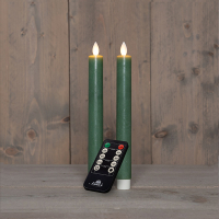 Oplaadbare dinerkaars 23 cm | Jade Groen | Bewegende vlam | 2 stuks LCO00571