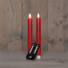 Oplaadbare dinerkaars 23 cm | Rood | Bewegende vlam | 2 stuks
