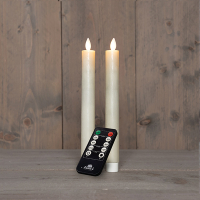 Oplaadbare dinerkaars 23 cm | Wit | Bewegende vlam | 2 stuks LCO00551