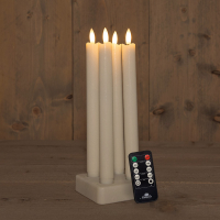 Anna Collection Oplaadbare dinerkaarsen 23,5 cm | Ivoor | 3D vlam | 4 stuks  LCO00247