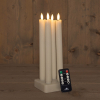 Oplaadbare dinerkaarsen 23,5 cm | Ivoor | 3D vlam | 4 stuks