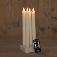 Anna Collection Oplaadbare dinerkaarsen 23,5 cm | Ivoor | Bewegende vlam | 4 stuks  LCO00394