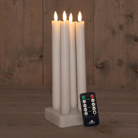 Anna Collection Oplaadbare dinerkaarsen 23,5 cm | Wit | 3D vlam | 4 stuks  LCO00246