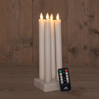 Anna Collection Oplaadbare dinerkaarsen 23,5 cm | Wit | Bewegende vlam | 4 stuks  LCO00395