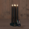 Oplaadbare dinerkaarsen 23,5 cm | Zwart | Bewegende vlam | 4 stuks