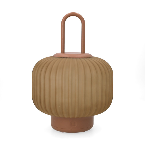 Oplaadbare lantaarn | 25 cm | 3000-6000K | Dimbaar | IP44 | Glas | Terracotta LCO00628 - 1