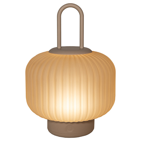 Oplaadbare lantaarn | 25 cm | 3000-6000K | Dimbaar | IP44 | Glas | Zand LCO00627 - 1