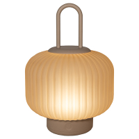 Oplaadbare lantaarn | 25 cm | 3000-6000K | Dimbaar | IP44 | Glas | Zandkleur LCO00627