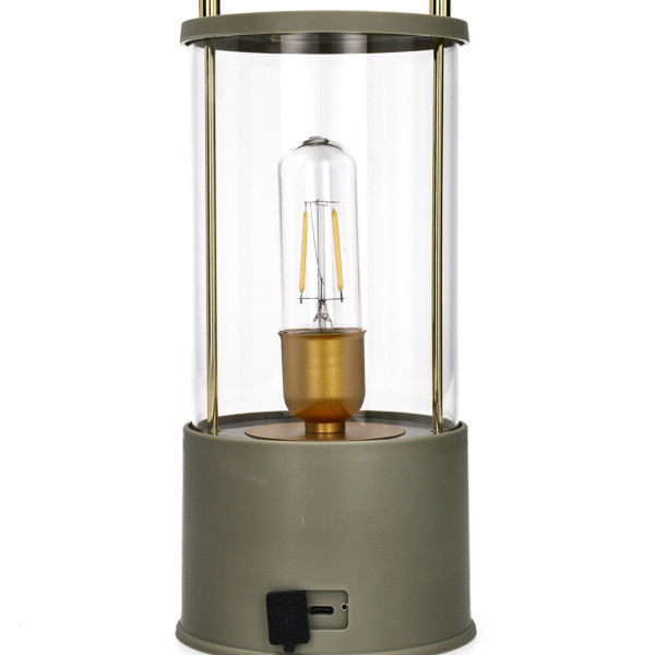 Oplaadbare lantaarn modern | 25 cm | 3000-6000K | Dimbaar | IP44 | Olijf Groen LCO00625 - 2