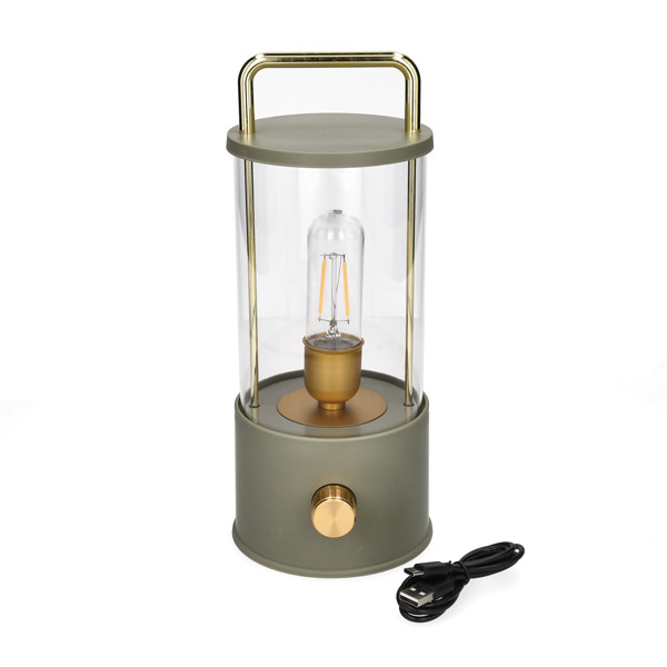 Oplaadbare lantaarn modern | 25 cm | 3000-6000K | Dimbaar | IP44 | Olijf Groen LCO00625 - 3