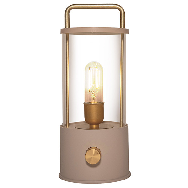 Oplaadbare lantaarn modern | 25 cm | 3000-6000K | Dimbaar | IP44 | Zandkleur LCO00624 - 1