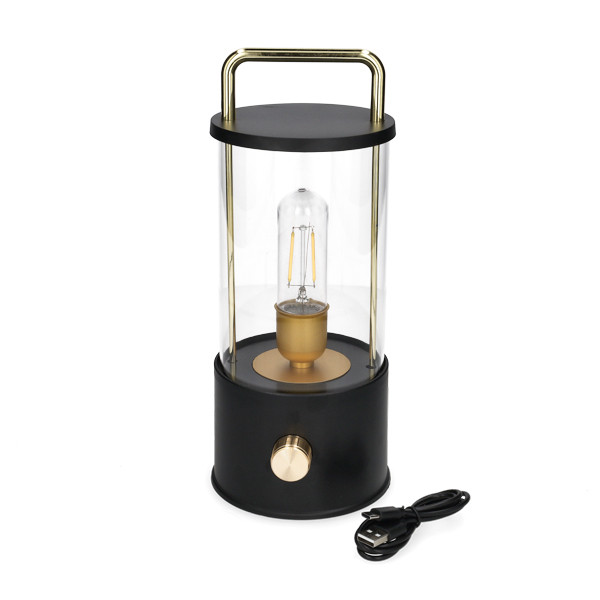 Oplaadbare lantaarn modern | 25 cm | 3000-6000K | Dimbaar | IP44 | Zwart LCO00621 - 3