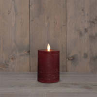 Oplaadbare led kaars 7,5 x 10 cm | Bordeaux | Bewegende vlam LCO00577