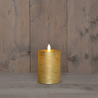 Oplaadbare led kaars 7,5 x 10 cm | Goud | Bewegende vlam LCO00587