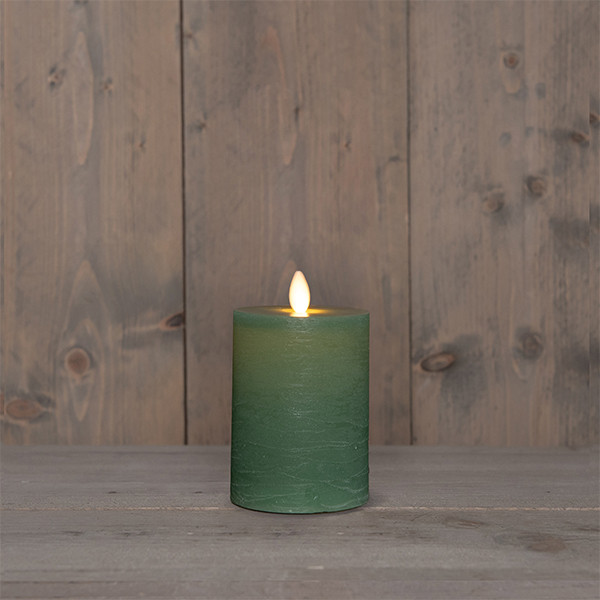 Oplaadbare led kaars 7,5 x 10 cm | Jade Groen | Bewegende vlam LCO00572 - 1