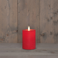 Oplaadbare led kaars 7,5 x 10 cm | Rood | Bewegende vlam LCO00562