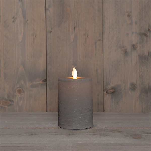 Oplaadbare led kaars 7,5 x 10 cm | Taupe | Bewegende vlam LCO00567 - 1