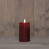 Oplaadbare led kaars 7,5 x 12,5 cm | Bordeaux | Bewegende vlam