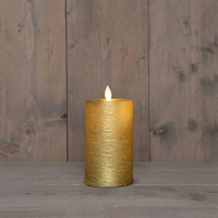 Oplaadbare led kaars 7,5 x 12,5 cm | Goud | Bewegende vlam LCO00588