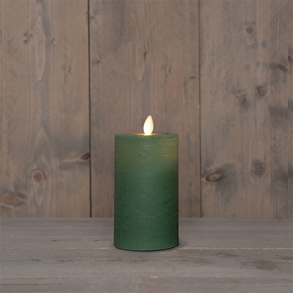 Oplaadbare led kaars 7,5 x 12,5 cm | Jade Groen | Bewegende vlam LCO00573 - 1