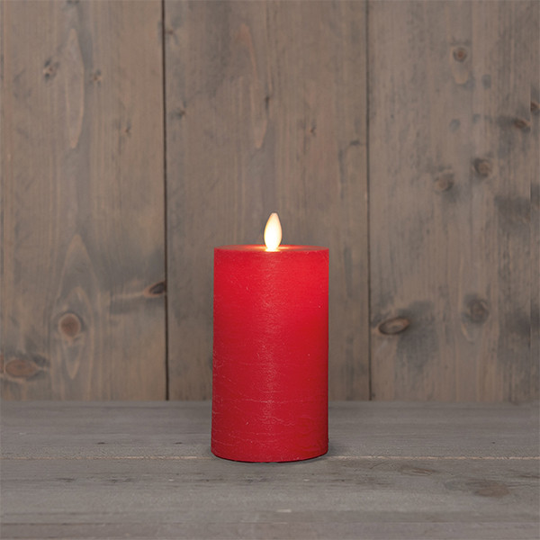Oplaadbare led kaars 7,5 x 12,5 cm | Rood | Bewegende vlam LCO00563 - 1