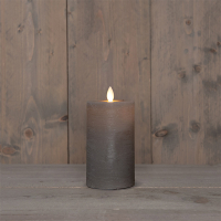Oplaadbare led kaars 7,5 x 12,5 cm | Taupe | Bewegende vlam LCO00568